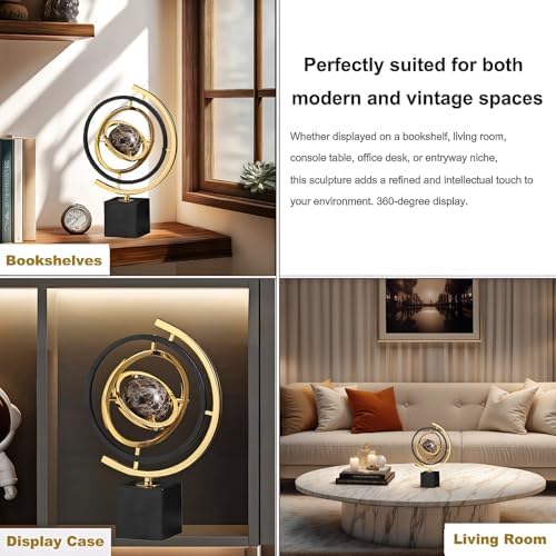 Modern Abstract Metal Marble Sculpture Decor