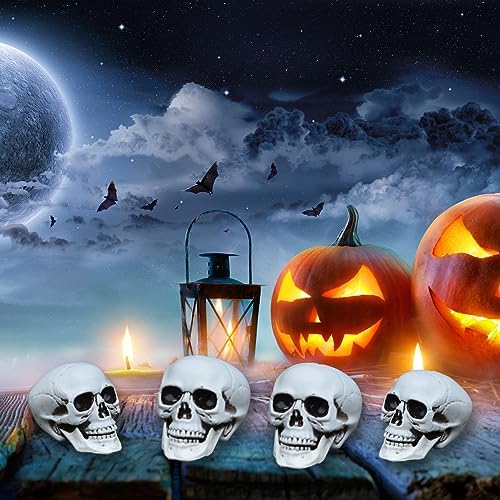 Realistic 5 Inch Plastic Mini Skulls Halloween Decor