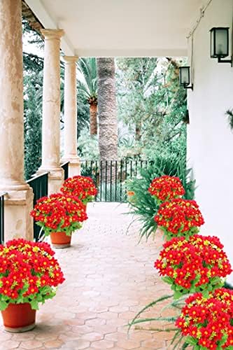 Artificial Daisy Flowers 6 Bundles Red for Home Decor