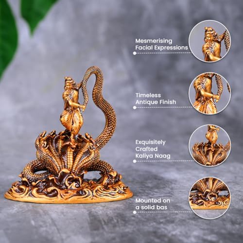 Dancing Krishna Figurine Statue for Car Dashboard Decor