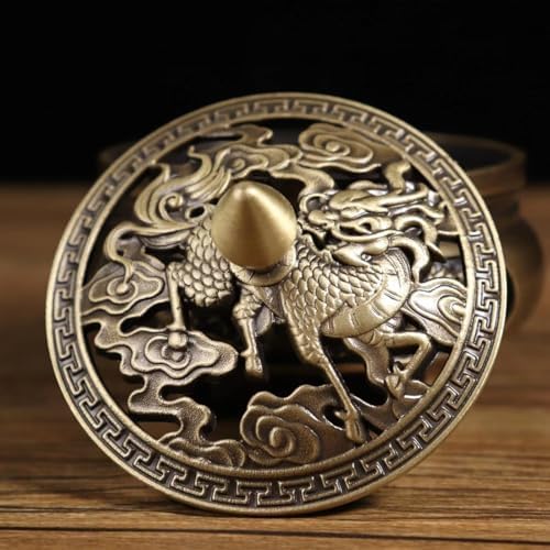 Julrybox Brass Incense Burner Chinese Style Copper Holder