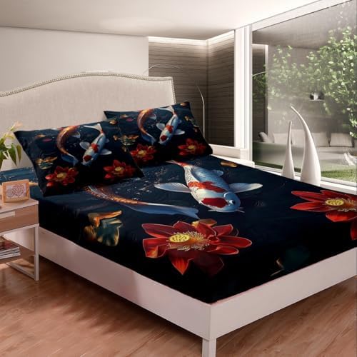 Manfei Flower Bohemian Queen Fitted Sheet Set