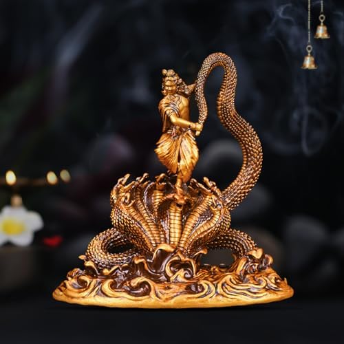 Dancing Krishna Figurine Statue for Car Dashboard Decor