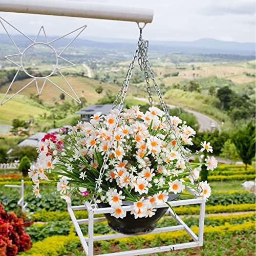 KIMOBER 8 Bundle Artificial White Daisy Flowers