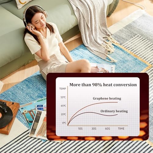 Graphene Heated Rug with 12-Hour Timer and Detachable Design