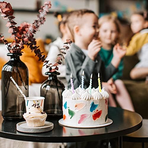 BEAN LIEVE 12-Count Rainbow Birthday Candles with Holders