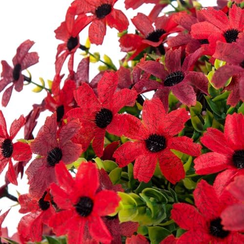 INXUGAO Artificial Hanging Flower Basket with Faux Silk Daisies