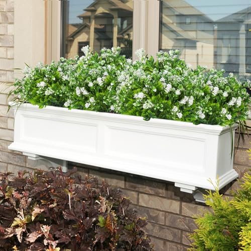 RECUTMS Artificial Palm Shrubs with Rose Flowers 8 Bundles