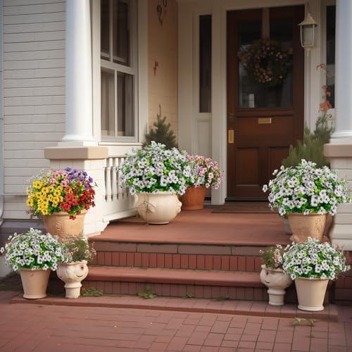 Lnoicy Artificial Flowers 10pcs White Outdoor Indoor Decor
