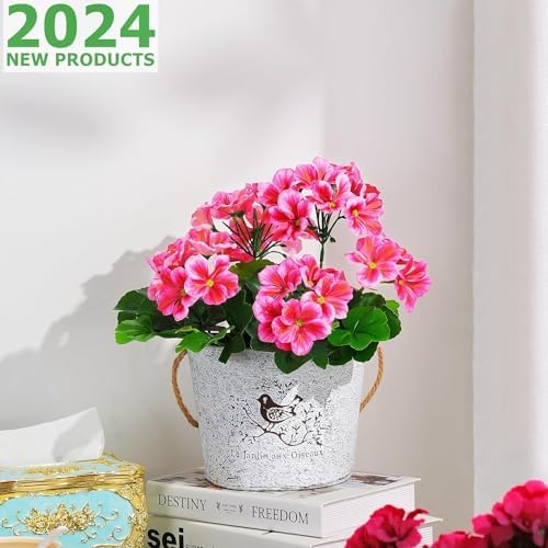 QIANYUN Artificial Geranium Flowers UV Resistant