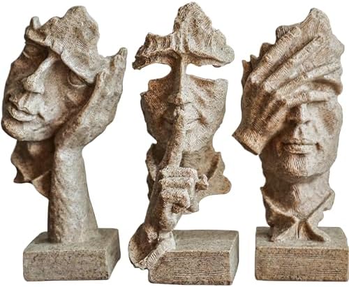 3 Pcs See No Evil Hear No Evil Statue Set