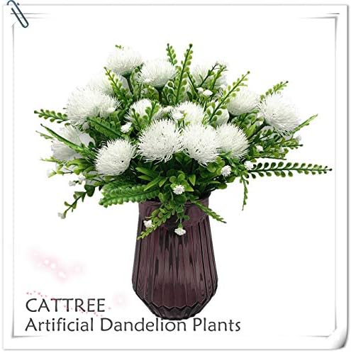 CATTREE Artificial Dandelion Plants 4 Pack White