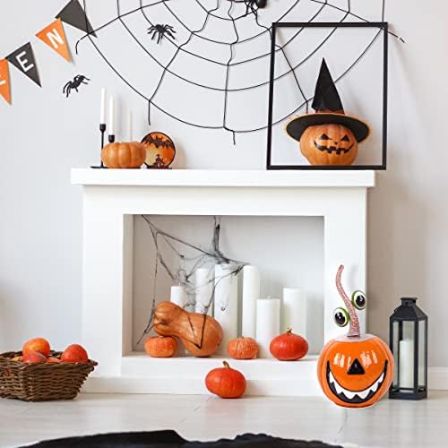 National Tree Company Floating Eyes Metal Pumpkin Statue Orange 15 in