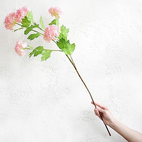 FiveSeasonStuff Blush Pink Snowball Viburnum Artificial Flowers 2 Stems 1
