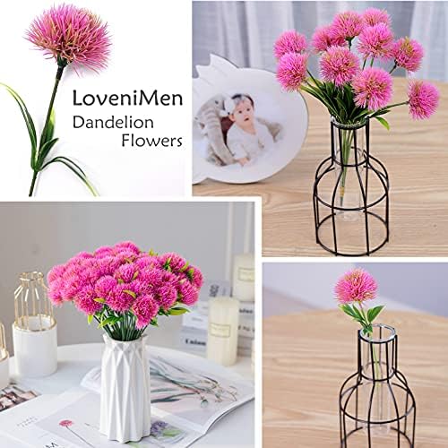 Fake Dandelion Flowers Pink 10 Pcs Artificial Decor