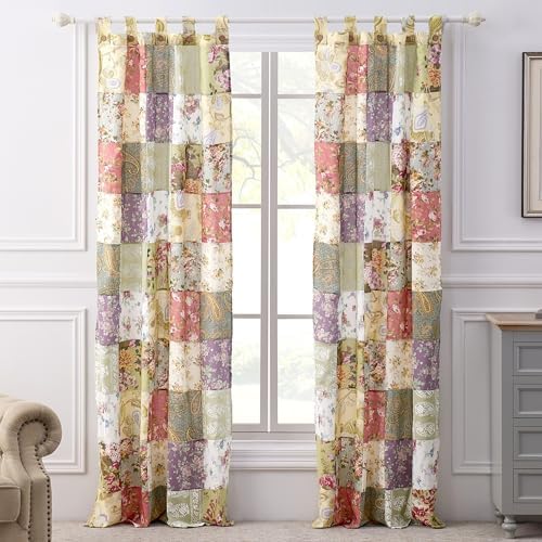 Greenland Home Blooming Prairie Patchwork Curtain Set