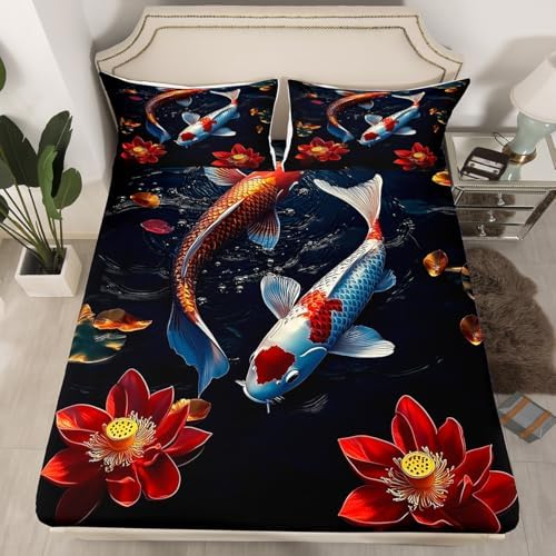 Manfei Flower Bohemian Queen Fitted Sheet Set