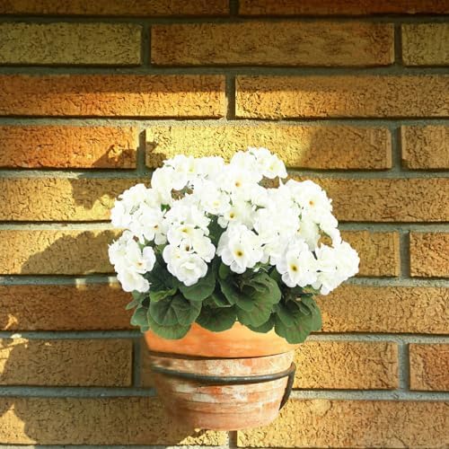 3 Pcs Artificial White Geranium Bushes for Garden Decor