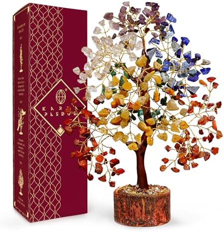 KARMAPLEDGE 7 Chakra Crystal Tree of Life Decor