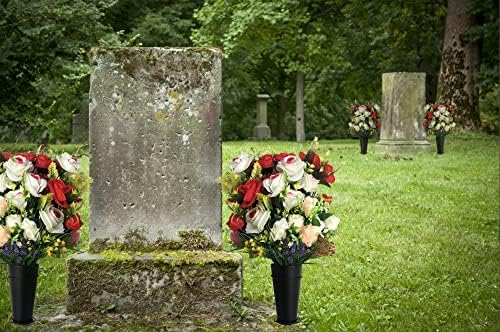 Stable Metal Grave Vase with Spike and Base