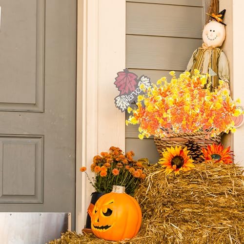 Yitekrg Artificial Fall Flowers for Outdoor Decor