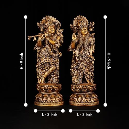 Artarium Radha Krishna Statue - 9 Inches Handmade Sculpture