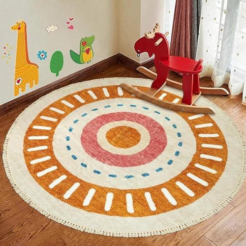 Lukinbox Boho Round Kids Rug - 6ft Sun Washable Area Rug