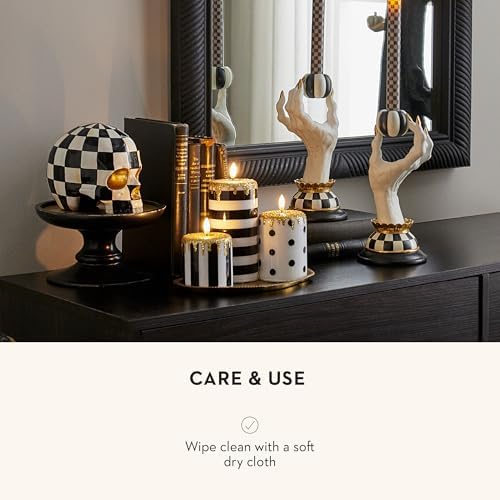 MACKENZIE-CHILDS Courtly Check Skull Halloween Decor 1