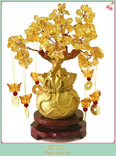 Picmoo Crystal Citrine Money Tree - Feng Shui Gold Decor Tree