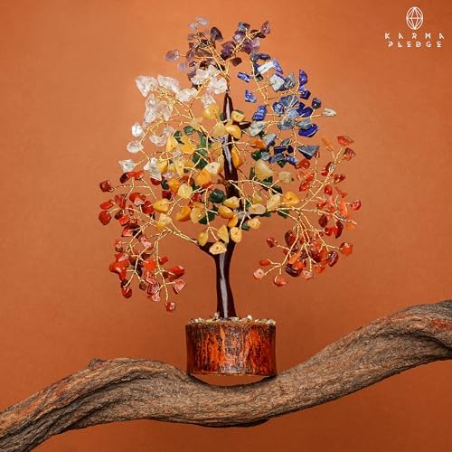 KARMAPLEDGE 7 Chakra Crystal Tree of Life Decor