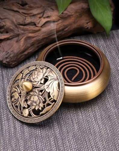 Julrybox Brass Incense Burner Classic Zen Decor Kit