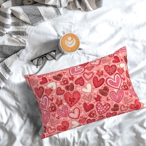 Valentines Pillow Case 20x30 Inches Soft Zipper Cover