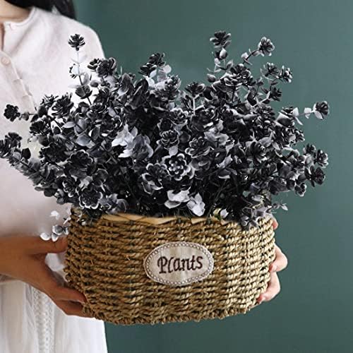 RECUTMS Artificial Flowers 12 Pcs Black and White