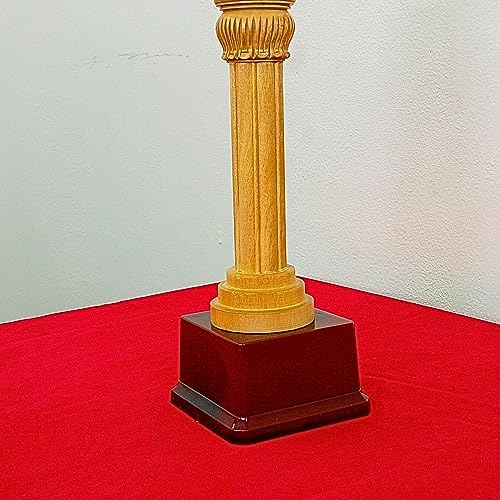 Elegant Wooden Ashoka Pillar 10 Inch with Stand