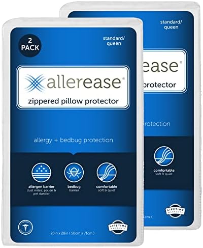 Aller-Ease Set of 4 Pillow Protectors - Moisture Wicking Allergy Protection
