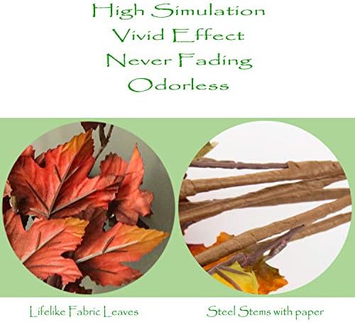 JD Artificial Fall Flower Maple Branches 6pcs 32 Inch 1
