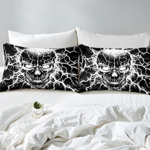 Manfei Halloween Fitted Sheet Set with Pillowcases Queen Size