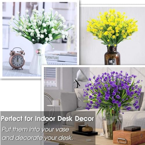 TURNMEON 20 Pcs Artificial White Flowers Set