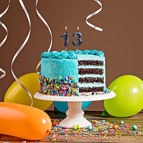 Nuanchu 13th Birthday Candles Black Number 13 Cake Topper