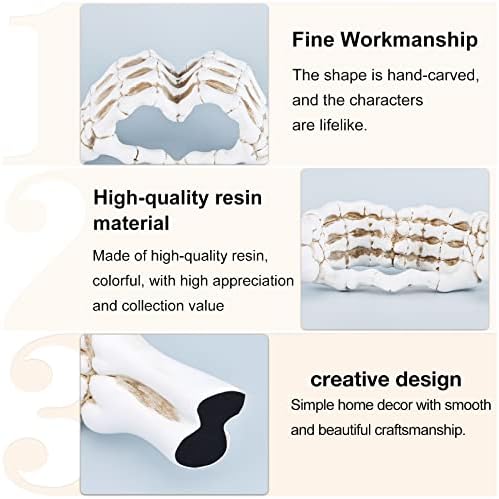 DOVDOV Hand Bone Heart Sculpture - White Decorative Statue
