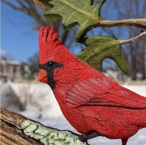 DFYOP Cardinal Wood Carving Statue - Unique Original Art Decor