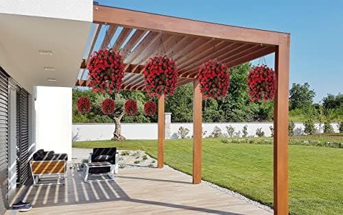 INXUGAO Hanging Baskets Artificial Daisies with Red Basket