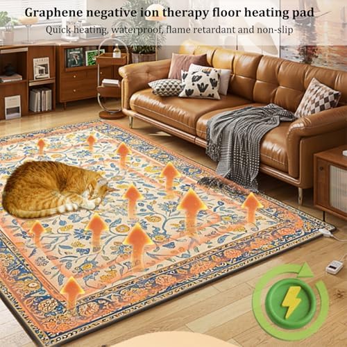 Graphene Heated Rug with 12-Hour Timer and Detachable Design