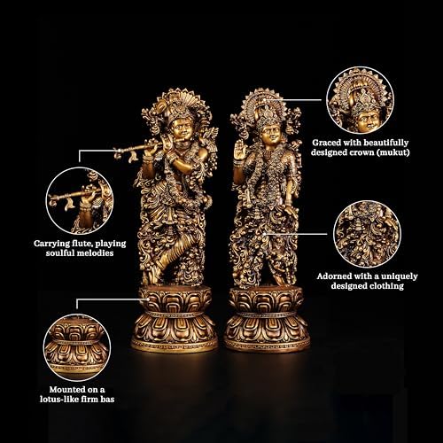 Artarium Radha Krishna Statue - 9 Inches Handmade Sculpture
