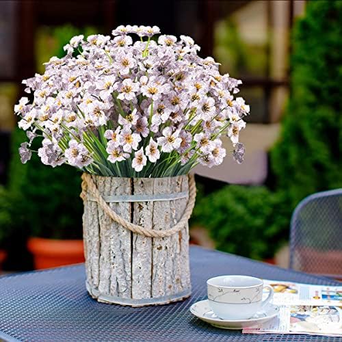 DRT DERUITAI 24 Bundle UV Resistant Artificial Violet Flowers