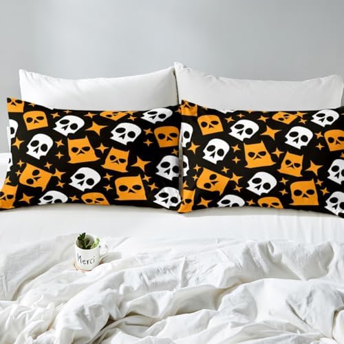 Manfei Halloween Skull Ghost Queen Fitted Sheet Set 1