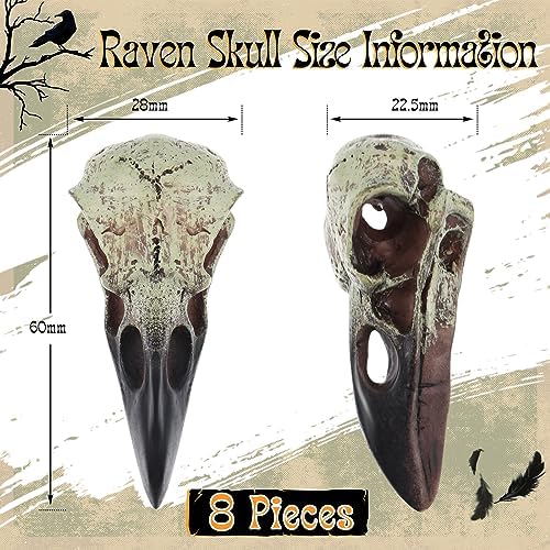 Geetery 8Pcs Halloween Raven Skull Wall Decor