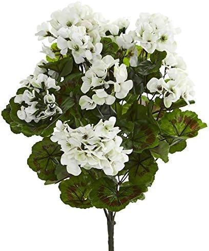 Nearly Natural Geranium Artificial Bush Set of 3
