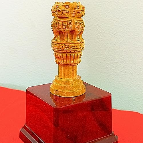 Elegant Wooden Ashoka Pillar with Stand 1