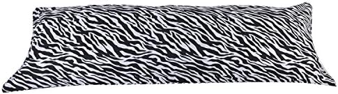 Zebra Black White Microsuede Pillow Cover with Double Zippers